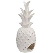 Bougeoir pour minibougie Canvas en forme d'ananas, blanc