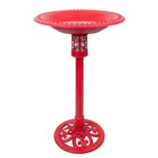 Fusion Solar Bird Bath, Red | Canadian Tire