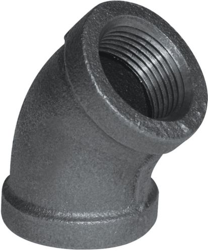 Aqua-Dynamic 45-Degree Black Galvanized Fitting, Elbow, 1/2-in Product image