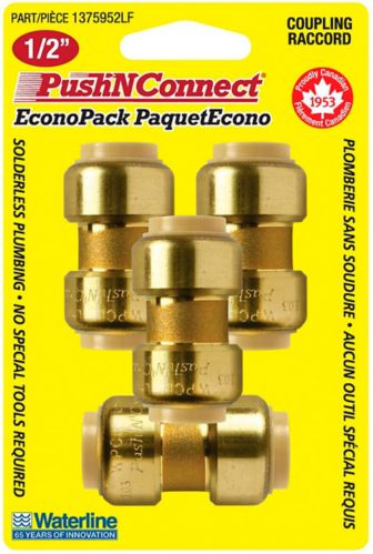 Waterline Push N' Connect Coupling Set, 1/2-in, 4-pk Product image