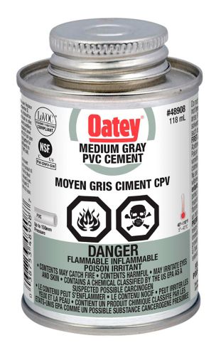 Ciment pour PVC Oatey, moyen, gris, 118 ml Image de l’article