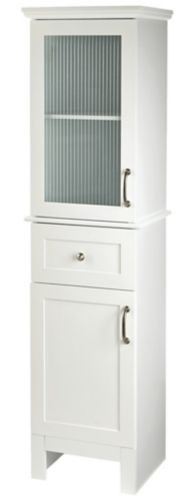 For Living Beacon Hill 2-Door Freestanding Bathroom Storage Cabinet Linen Tower, White Product image