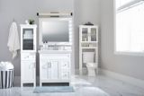 For Living Beacon Hill 2-Door Freestanding Bathroom Storage Cabinet Linen Tower, White | FOR LIVINGnull