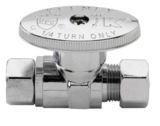 Ball Valve 3/8-in Captured Nut Compression x 3/8-in O.D. Straight Polished Chrome | Belangernull