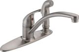 Delta Classic Stainless Steel Kitchen Faucet with Side Spray | Deltanull