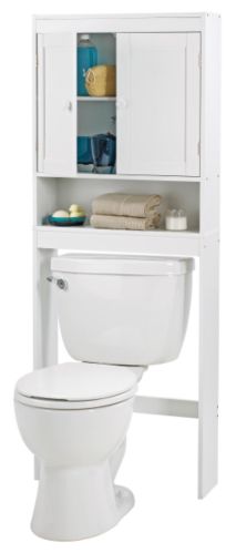 For Living Orleans 2-Door Over-The-Toilet Spacesaver Bathroom Storage Cabinet, White Product image