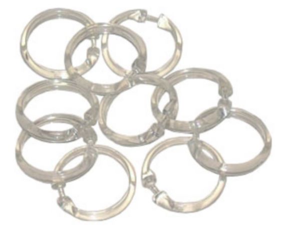 Simplicite Plastic Shower Curtain Rings, Clear Product image