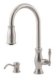 Pfister Hanover 1 Handle Pull Down Kitchen Faucet Stainless Steel