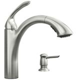 Moen Kinzel 1 Handle Pull Out Kitchen Faucet Brushed Nickel