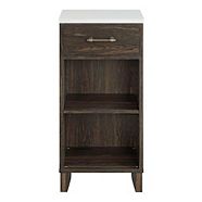 CANVAS Saxton 1-Drawer Stone Top Bathroom Storage Floor Cabinet With Shelves, Brown