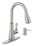 Moen Hadley 1-Handle Kitchen Faucet & Soap Dispenser, Brushed Nickel | Moennull