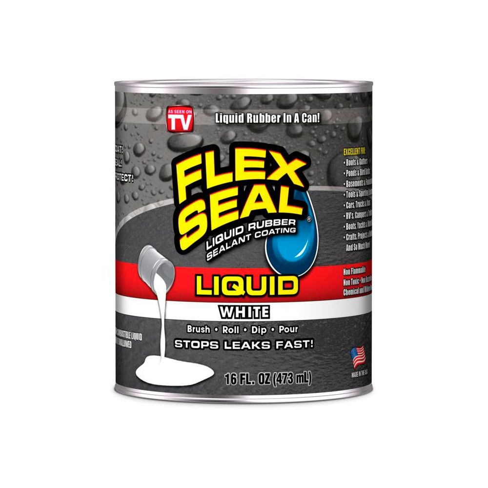 Flex Seal Liquid Rubber Sealant Coating, White, 16-oz As Seen on TV