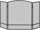 Panacea 3-Panel Basic Arch Steel Fireplace Screen, Freestanding, Black | Panaceanull