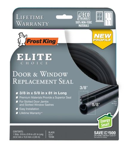 Frost King Elite Door & Window Replacement Weather Seal, 3/8-in x 5/8-in x 81-in, Black Product image