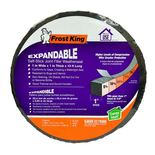 Frost King Expandable Foam Joint Filler Weather Seal Tape, 1-in x 13-ft, Black Product image