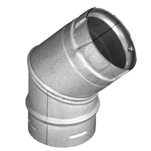 DuraVent Stainless Steel 45-Degree Corner Elbow Stove Pipe, 3-in Product image