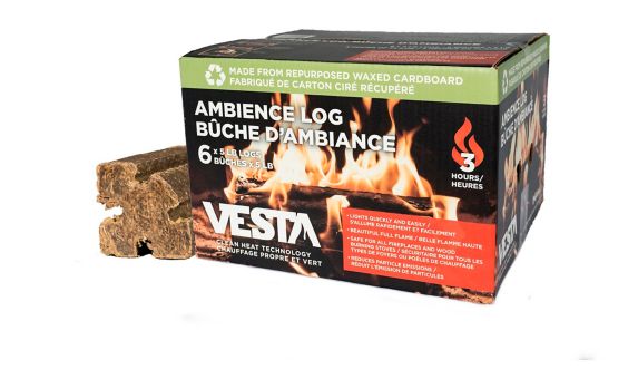 Bûches d'ambiance pour foyers et poêles à bois Vesta, 5 lb, paq. 6 Image de l’article