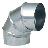 Imperial 30 Gauge Adjustable Stove Pipe Elbow, Galvanized, 6-in x 90-Degree | Imperialnull