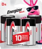 Energizer Max Alkaline D Batteries, 4-pk | Energizernull