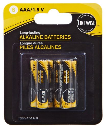 Likewise Alkaline AAA Batteries, 6-pk Product image