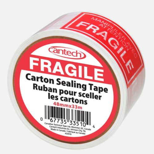 Cantech Fragile Carton Sealing Tape, 1.9 in x 3.3 m Product image