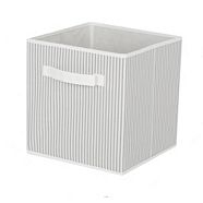 CANVAS Fabric Drawer Cube Basket, White/Grey