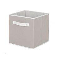CANVAS Fabric Drawer Cube Basket, Light Grey & White Borders