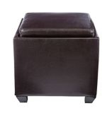 For Living Storage Cube Ottoman/Footrest/Seat With Built-In Tray Table, Espresso Brown | FOR LIVINGnull