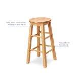 For Living  Solid Wood 24" Bar Stool Armless Backless, Natural Finish | FOR LIVINGnull