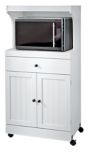 Armoire de rangement pour la cuisine chariot pour micro-ondes à2 portes 1 tiroir avec roulettes For Living, blanc | FOR LIVINGnull
