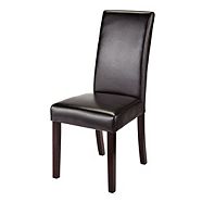 CANVAS  Bonded Leather Upholstered  Dining Chair With Solid Wood Legs, Espresso