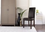 CANVAS  Bonded Leather Upholstered  Dining Chair With Solid Wood Legs, Espresso | CANVASnull