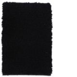 Carpette à poils longs en polyester, noire, 20 x 30 po