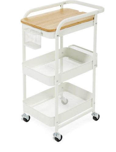 type A Engrained 3-Tier Utility Cart, White Product image