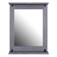 Canvas Odell Grey Wood Mirror with Shelf