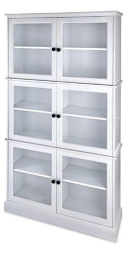 CANVAS Evelyn 6-Door Glass Front Freestanding Kitchen Pantry/Storage Cabinet, White Product image