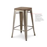CANVAS Union Metal & Wood Bar Stool (2-Piece Set), Brown | CANVASnull