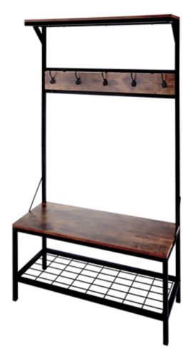 CANVAS Harrison 5-Hook Entryway Coat Rack/Hall Tree With Bench & Shoe Storage Rack Product image