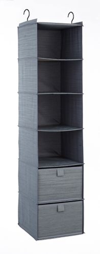 For Living 6-Shelf Organizer, 2-Bins, Grey Product image