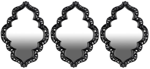 Miroirs muraux, 10 x 13 po, noir baroque, paq. 3 Image de l’article