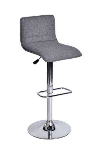 CANVAS Finn Upholstered Bar Stool Adjustable Height & Backrest, Grey Product image