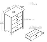 Dorel Kayla 4 Drawer Dresser, White | Dorelnull