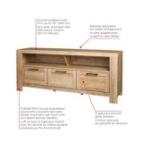 CANVAS Loft 3-Drawer TV Stand & Media Storage Console Cabinet, Mountain Oak Finish | CANVASnull
