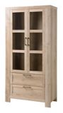 CANVAS Loft 2-Door Glass Front Storage Cabinet With 2 Drawers, Mountain Oak Finish | CANVASnull