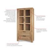 CANVAS Loft 2-Door Glass Front Storage Cabinet With 2 Drawers, Mountain Oak Finish | CANVASnull
