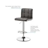 For Living Chrome & PU Tufted Leather Counter/Bar Stool Adjustable Height, Black | FOR LIVINGnull