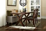 CANVAS Evan's Creek Solid Wood & PU Leather Upholstered Dining Chairs (2-Piece Set), Brown | CANVASnull