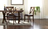 CANVAS Evan's Creek Solid Wood & PU Leather Upholstered Dining Chairs (2-Piece Set), Brown | CANVASnull
