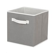 CANVAS Fabric Drawer Cube Basket, Dark Grey & White Borders