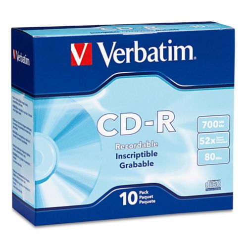 Verbatim Printable CD-R Discs, Clear, 10-pk Product image